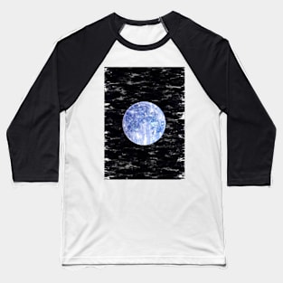 Bright Blue Moon Night Sky. For Moon Lovers. Bright Moon Collection Baseball T-Shirt